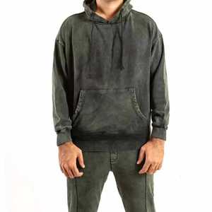 Ensemble de survêtement d'hiver pour hommes Top Trending French Terry Pantalon de survêtement évasé et sweat à capuche Streetwear Acid Wash Sweatsuit - Product Image 2