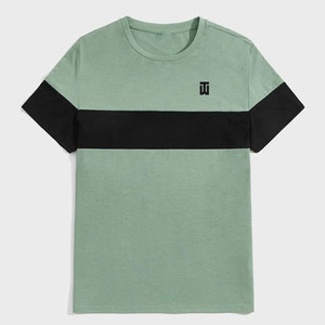 เสื้อยืดผ้าฝ้ายลำลองสำหรับผู้ชายดีไซน์ล่าสุดสไตล์ว่างเปล่าแขนสั้นสีพื้น - Product Image 1