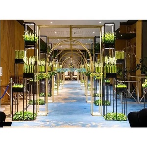 Estilo moderno Impresionantes arcos de metal para bodas Decoración de entrada inglesa de moda para bodas cristianas Marcos de metal - Product Image 1