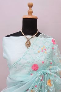 Sari estampado de Bollywood indio Diseñador más vendido Última ropa de fiesta étnica exclusiva Rich Royal Look Sari étnico - Product Image 5