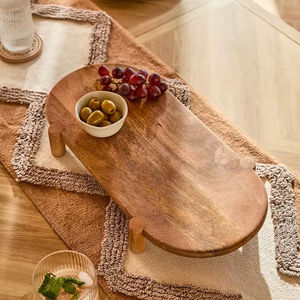 Plateau de service moyen en bois tendance - Product Image 1