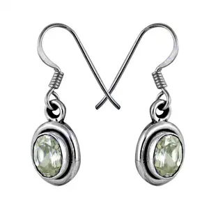 Boucles d'oreilles clous tendance en argent sterling 925 avec jade vert/diamant/coupe poire - Plaqué or - Product Image 1