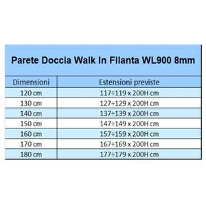 Filanta WL900 8 mm cristallo cromato IX cabina-in parete regolabile 170 cm con Box doccia categoria di prodotti docce - Product Image 5