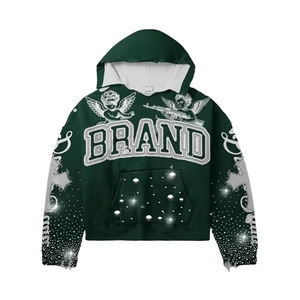 Sudadera con Capucha Personalizada con Logotipo, 100% Algodón Grueso, Cierre Completo, Hombros Caídos, Corte Cuadrado, Sudadera Corta con Cierre para Hombre - Product Image 3