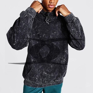 Sweat à capuche vintage en coton éponge français lavé à l'acide 100% pour hommes Design personnalisé nouveau pull d'hiver à capuche thermique - Product Image 6