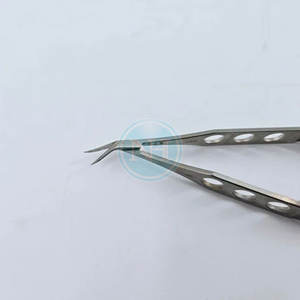 Tijeras Corneosclerales Izquierdas de Acero Inoxidable, Hojas Medianas, Instrumentos Microquirúrgicos Profesionales para Cirugía Ocular - Product Image 5