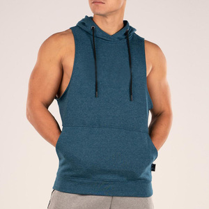 Design Fashion <b>Men</b> Sleeveless Custom Hoodies Gym Fitness Wear Stringer Workout Hoodies Adult <b>Mens</b> Hoodie <b>Pullover</b> - Product Image 1