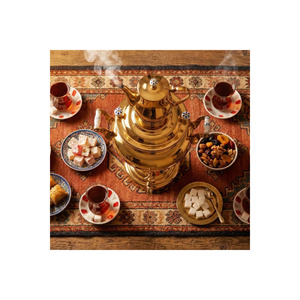 Professional 10L Gold-Plated Stainless Steel Samovar <b>Tea</b> <b>Maker</b> 2300W with Dual Heating System and Lid for Parties - Product Image 3