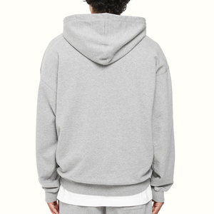 เสื้อกันหนาวมีฮู้ดโอเวอร์ไซส์ทรงครอปมีฮู้ดโอเวอร์ไซส์สำหรับผู้ชายผ้าฝ้ายกำหนดโลโก้ได้เอง - Product Image 5