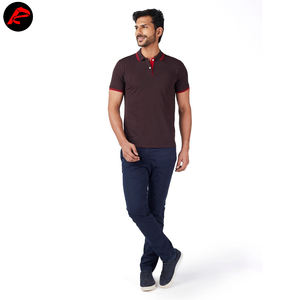 เสื้อโปโลแขนสั้นสำหรับผู้ชายเสื้อผ้าคอตตอนแบบเรียบสำหรับ100% ชุดฝึกแบบกำหนดเอง - Product Image 4