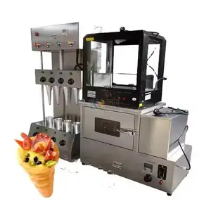 Automatische Pizza Kegel Machine Commerciële Voedsel Snack Display Pizza Kegel Oven Productielijn Bakkerij Apparatuur