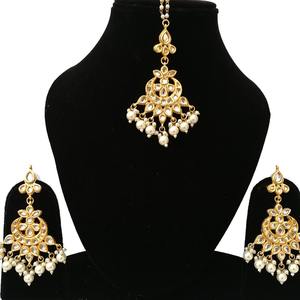Pendientes Largos Étnicos Clásicos de Kundan Polki, Chapados en Oro, con Cristales de Estrás, Base de Aleación de Larga Duración, para Bodas y Fiestas - Product Image 2