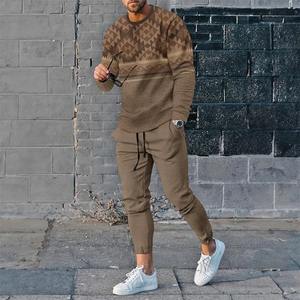 Conjunto Deportivo Otoño 2024, Camiseta de Manga Larga y Pantalones Deportivos, Ropa Urbana para Hombre, Sudadera Vintage, Conjunto de 2 Piezas de Ropa Holgada para Hombre - Product Image 5