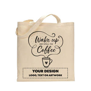 Bolsas de Tela de Algodón con Diseño 'Wake up and Smell the Coffee' para Cafeterías - Product Image 1