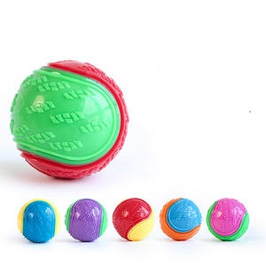 天然ゴム製犬用ボール ラテックス ペット用鳴き笛おもちゃ 歯磨き フェッチ 子犬用噛むおもちゃ 耐久性のあるおもちゃ TPR 優れた頑丈なボール 犬用 - Product Image 1