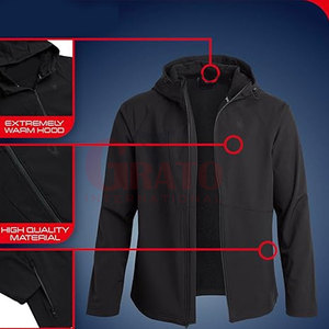 Men's Lightweight Zip Hooded Softshell <b>Jacket</b> Polar <b>Fleece</b> <b>Lining</b> Water Resistant for Winter Hiking Casual Outdoor Activities - Product Image 4