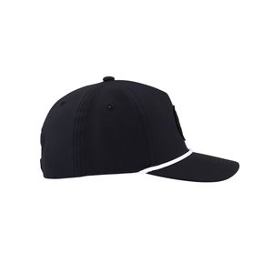 Custom Rubber Logo 5-Panel Rope Golf Hat with Branding Woven Tag Structured Crown Adjustable <b>Snapback</b> Performance <b>Cap</b> for Men - Product Image 3