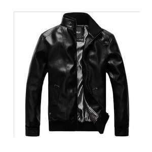Veste en peau d'agneau en cuir de mouton de couleur 2 tonnes Veste en cuir ciré pour hommes Vente en gros Veste en cuir de moto haut de gamme - Product Image 5