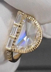 Anillo de compromiso de diamante cultivado en laboratorio de Plata de Ley 925, anillo de diamante de corte Rosa redondo, anillo de diamante personalizado - Product Image 4