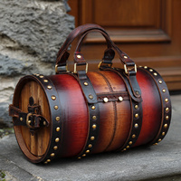 Sac baril en cuir véritable pour femme, sac à bandoulière unisexe, mode, portable, avec fermeture éclair, broderie florale et perles