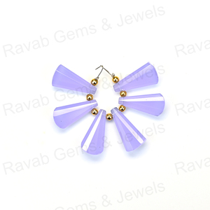 เครื่องประดับทองงานคริสต์มาสทำอัญมณีหลวมขนาด10x20x4มม. ควอตซ์สีฟ้าลาเวนเดอร์ควอตซ์แฟนซีรูปทรงหยดน้ำ briolite ขายส่ง - Product Image 1