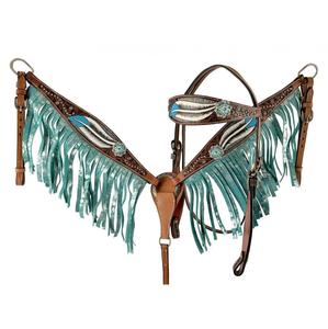 Cheval floral noir Western Headstall collier de poitrine en cuir véritable léger conception saisonnière personnalisée équipements de débarrasser les chevaux - Product Image 6