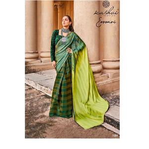 Suministro directo de fábrica Satén Patta Seda Saree Exquisito Arco Iris Encaje con Bordado de Lentejuelas para Fiesta Boda Desgaste a los Mejores Precios - Product Image 1