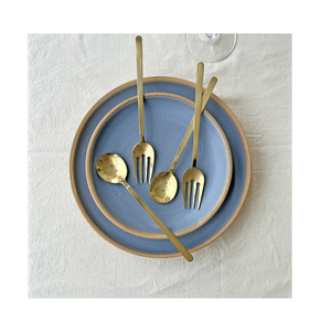 Juego de cubiertos de latón, cucharas portátiles para restaurante, tenedores, cuchillos, juego de cubiertos de acero con espejo de oro rosa - Product Image 3