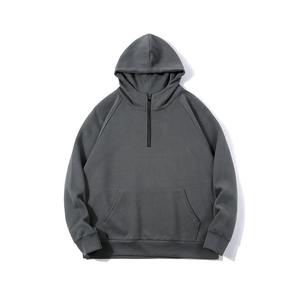 Qualité personnalisée Broderie Imprimer Lâche Oversize Quarter Zip Hoodie Pull pour Hommes Hiver 6XL Tissu Demi-Zip Hoodie - Product Image 5