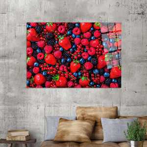 Tableau imprimé sur toile : Décoration de cuisine moderne avec motif de fruits, ART EN VERRE TÉRMÉRISÉ - Product Image 1