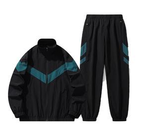 Ensemble de survêtement décontracté pour homme en nylon écologique, coupe-vent, fermeture éclair, imprimé, tissé, taille plus, survêtement 2 pièces pour homme, personnalisé - Product Image 1