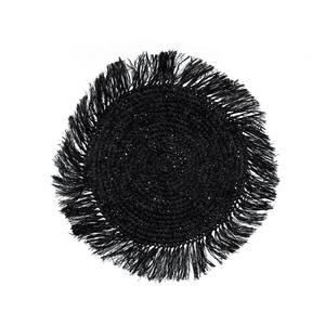 Sell in <b>Set</b> 4 or 6 Pieces Black Straw <b>Coasters</b>/ <b>Placemat</b> With Big Size Handmade Mats Pads for Cup Holders Vietnam Wholesale - Product Image 1