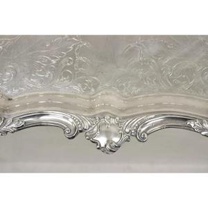 Bandeja de Servicio Plateada Ornamentada, Bandeja de Servicio Plateada Vintage - Product Image 3