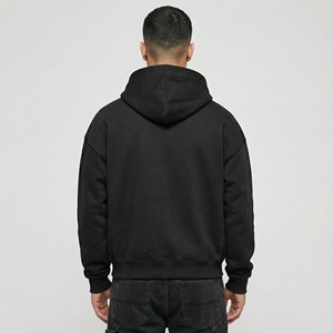 Sweat à Capuche Zippé pour Homme de Haute Qualité, Personnalisé avec Logo Imprimé en Relief, en Molleton de Coton Épais, Coupe Oversize et Double Fermeture Éclair - Product Image 3