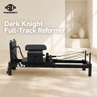 Machine de Pilates Reformer Professionnelle en Alliage d'Aluminium Noir de Qualité Studio, avec Lit à Rails Intégrés, Ressorts Coréens et Fonctionnement Silencieux