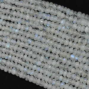 Cuentas Redondas Lisas de Piedra Lunar Arcoíris Natural, 5-8 mm, Cuentas Lisas de Piedra Lunar Arcoíris Brillante, Calidad AAA - Product Image 2