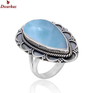 Anillo de piedras preciosas Larimar de Plata de Ley 925 clásico proveedor de joyería fabricante al por mayor - Product Image 6