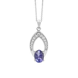 Pendentif Tanzanite en argent plaqué or 925 argent Sterling bleu pierre naturelle bijoux cadeau pour mariée simple cadeau de Saint Valentin - Product Image 2