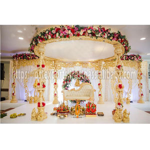 ภาพตัดปะแบบสามเสาทำจากไม้สำหรับงานแต่งงานของอินเดียได้ดีไซน์ล่าสุด - Product Image 1