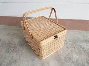 Cesta de picnic de bambú multiusos: hecha a mano, con tapa e ideal para organizar el hogar o regalar - Product Image 2