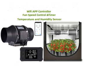 Ventilatore da condotto silenzioso BAVAGREEN con controllo WIFI, 6 pollici, per ventilazione e filtraggio, ideale per <span class=keywords><strong>kit</strong></span> <span class=keywords><strong>grow</strong></span> <span class=keywords><strong>box</strong></span> domestici. - Product Image 2