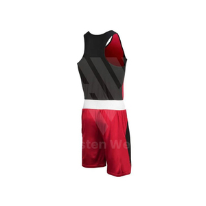 Uniformes de boxe personnalisés de qualité supérieure avec logo personnalisé, couleur et taille personnalisées, 100% polyester, impression numérique, uniforme de boxe à marque privée - Product Image 2