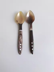 Cuillère en corne de buffle du Vietnam par Crescent Crafts Mirror Polish pour les occasions de fête - Product Image 2