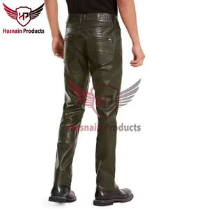Pantalons de moto en cuir de vachette en gros de qualité pakistanaise pour hommes pantalons en cuir pakistanais pantalons en cuir en gros - Product Image 2