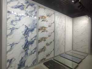 Bressilo สีทองแบบกำหนดเองกระเบื้องโมเสคพอร์ซเลนสำเร็จรูปกระเบื้องปูพื้นสำหรับตกแต่งห้องครัว - Product Image 2