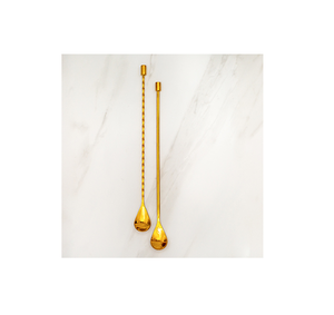 Cuillère de bar en laiton avec miroir doré poli personnalisé exigeant torsadé et simple cuillère de bar en laiton à long manche - Product Image 1