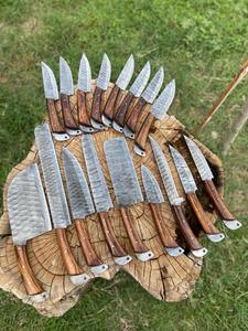 Juego de Cuchillos de Cocina de Acero de Damasco de 17 Piezas, un Solo Tipo, para Chef Casero, Incluye Cuchillo para Carne, Cuchillo para Brisket, Cuchillo de Carnicero para Cocinar Carne y Más - Product Image 5