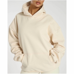 เสื้อฮู้ดดี้ผู้หญิงคุณภาพสูงสำหรับฤดูหนาว ดีไซน์ไหล่ตก คอปกแบบมีฮู้ด สีพื้น ผ้าฝ้ายฟลีซ 100% แห้งเร็ว ทันสมัย - Product Image 1