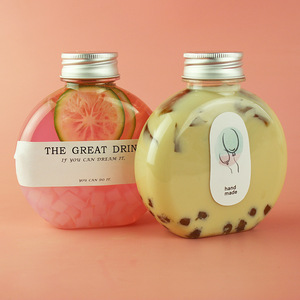 10 oz chai nhựa với mũ <span class=keywords><strong>Flask</strong></span> tái sử dụng vòng phẳng container nước trái cây dùng một lần đồ uống container cho rượu bị rò rỉ bằng chứng - Product Image 3