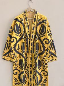 Suzani Long <b>Kimono</b> Jacket For Women Handmade Vintage Style Bohemian <b>Kimono</b> Coat - Product Image 3